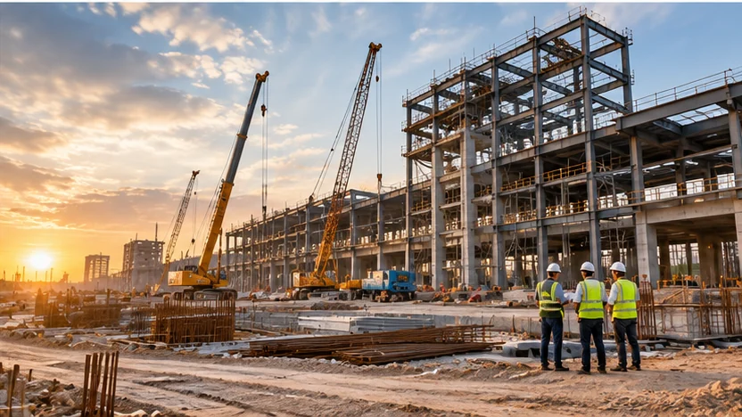 Concept photo of an industrial construction site